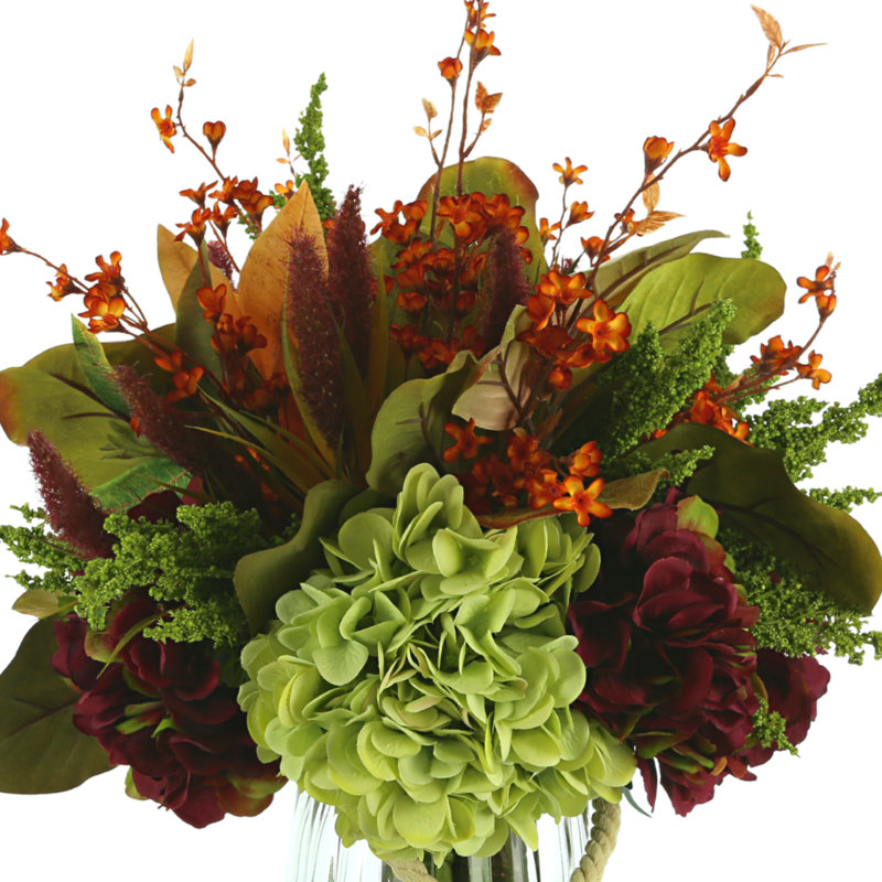 Fall Arrangement With Assorted Hydrangea, Heather And Pampas
