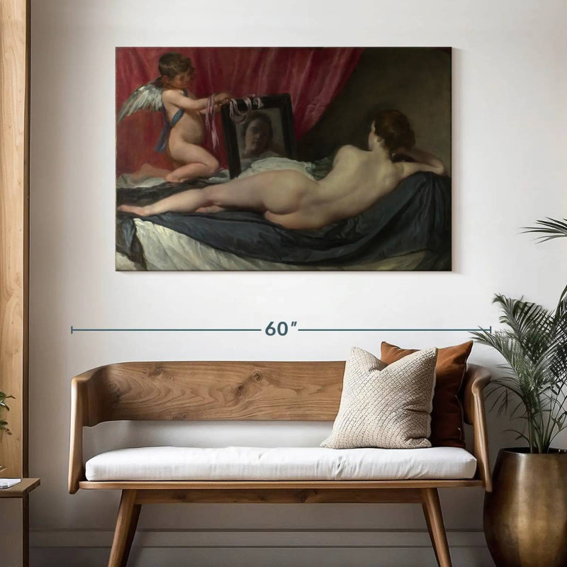 Hardie Venus à son miroir, H 32 po x l 48 po
