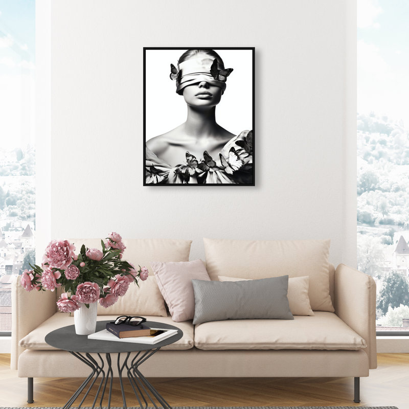 Silent Visionary II Graphic Art Canvas, 16"H x 20"W, Black Floater Frame