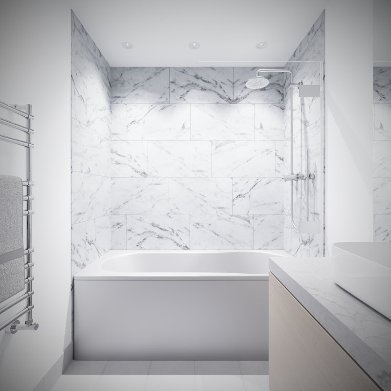 Carreaux muraux Rivora SPC, marbre blanc, Blanc