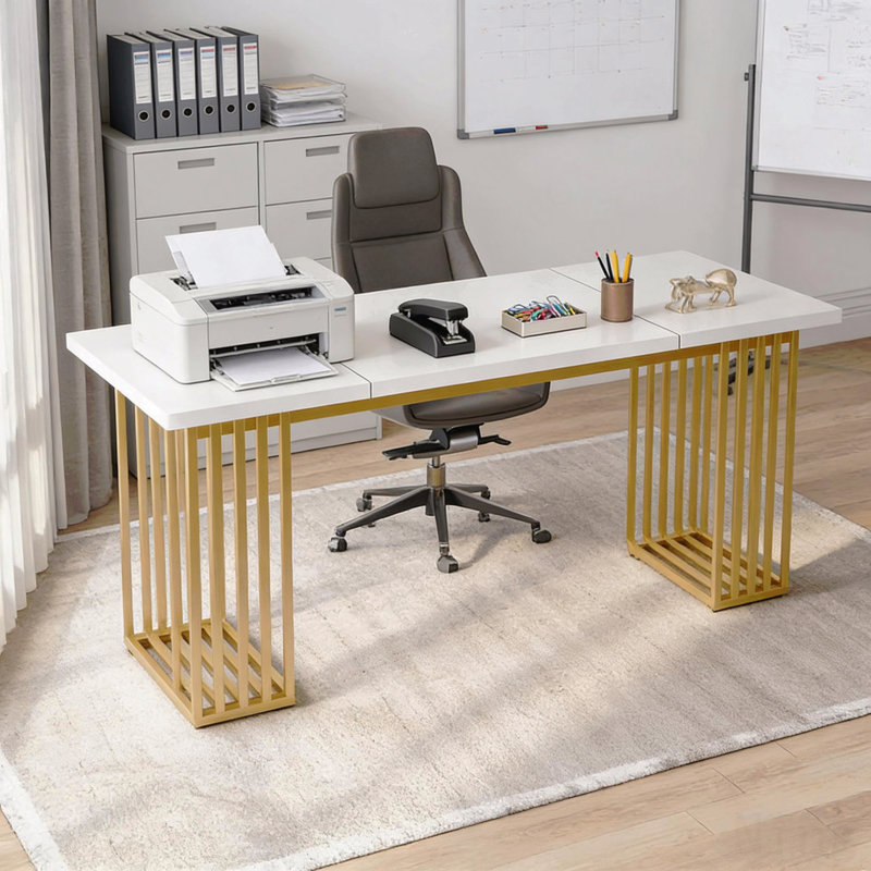 Wrought Studio™ Office Desk,Elegant Executive Desk,Functional Computer ...