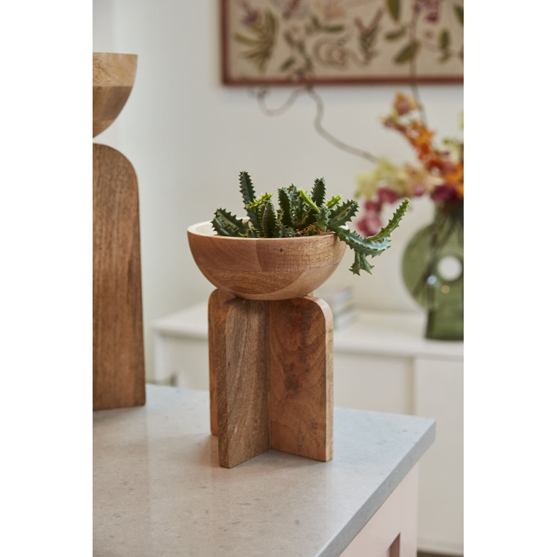 Bol décoratif en bois Aneth, H 11,5 po x l 7 po x P 7 po