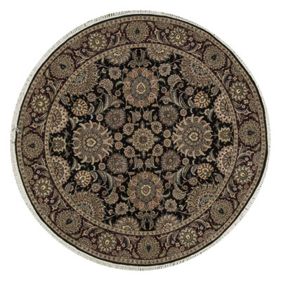 One-of-a-Kind Manchuria Hand-Knotted High-Quality Round Area Rug
