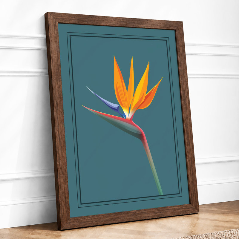 Bird of Paradise Bloom Botanical - Framed Print, Walnut, A3 - 42.0 x 29.7 cm
