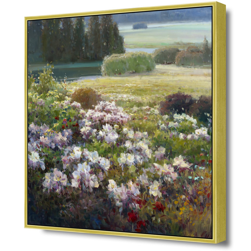 Valley Of Peonies Print, Silver, 26" H x 26" W