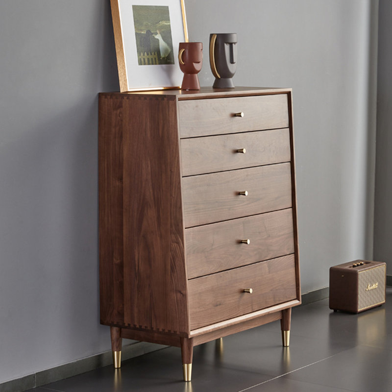 Commode d'appoint simplifiée en forme de trapèze incliné en laiton
