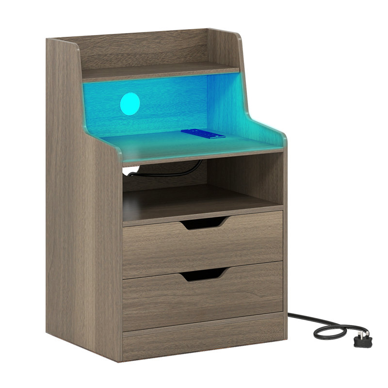45cm W Manufactured Wood Bedside Table