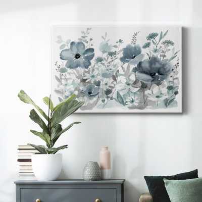 Toile tendue avec châssis bleu