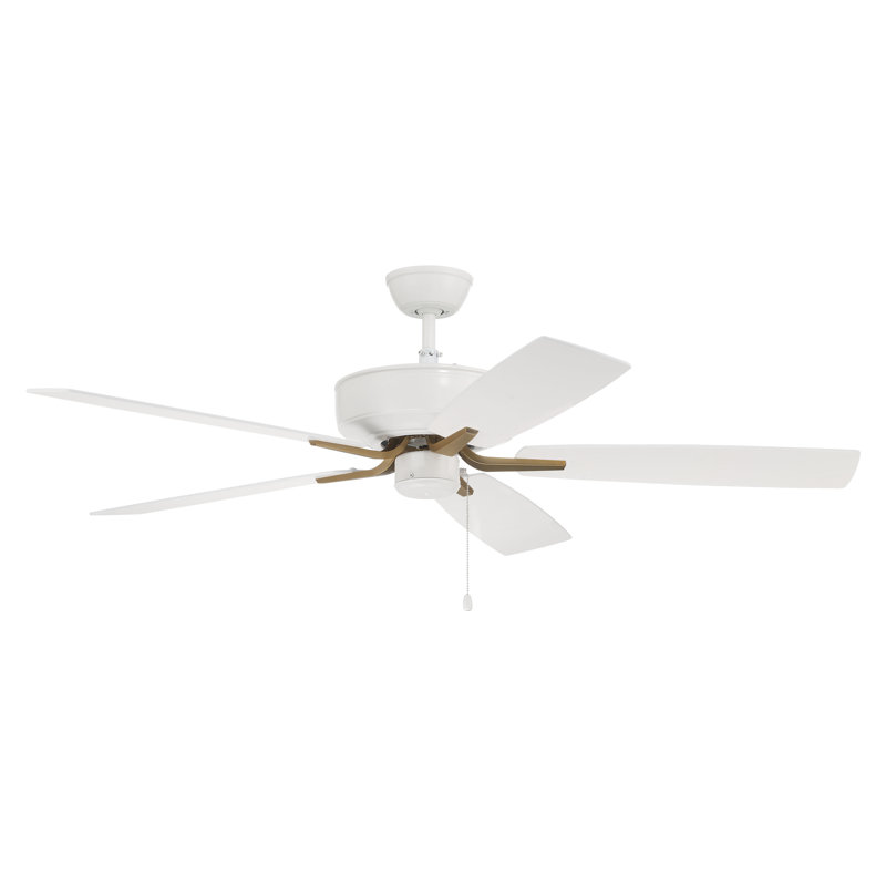 Pro Plus 52" Fan 52'' Ceiling Fan, White/Satin Brass With White Blades