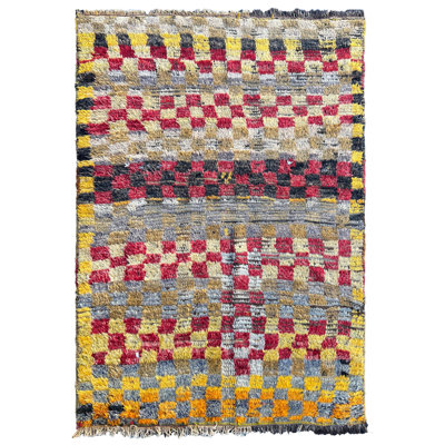 Antique Turkish Tulu Rug with Checkered Design