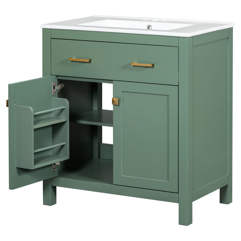 Meuble-lavabo de 60 po, couleur, double vasque, fermeture en douceur - expérience silencieuse, options de rangement spacieuses, solution pratique