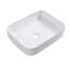 Lavabo de salle de bain vasque rectangulaire 20 po x 15 po en céramique blanche