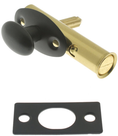 Solid Brass Mortise Door Bolt, Matte Black