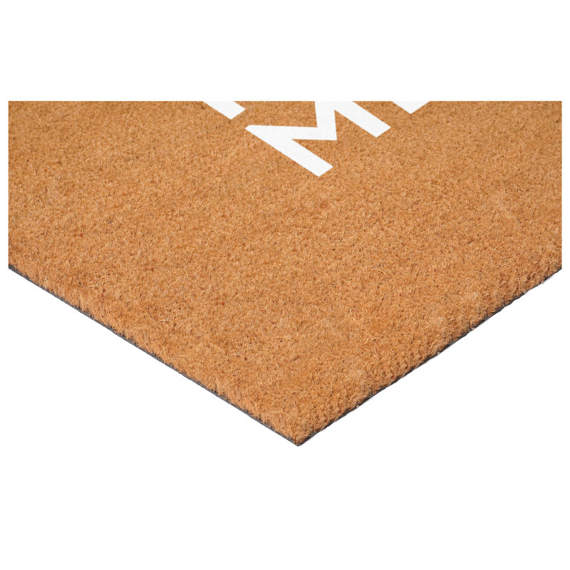 White Modern Merry Doormat 17" x 29", 17" W x 29" L, White