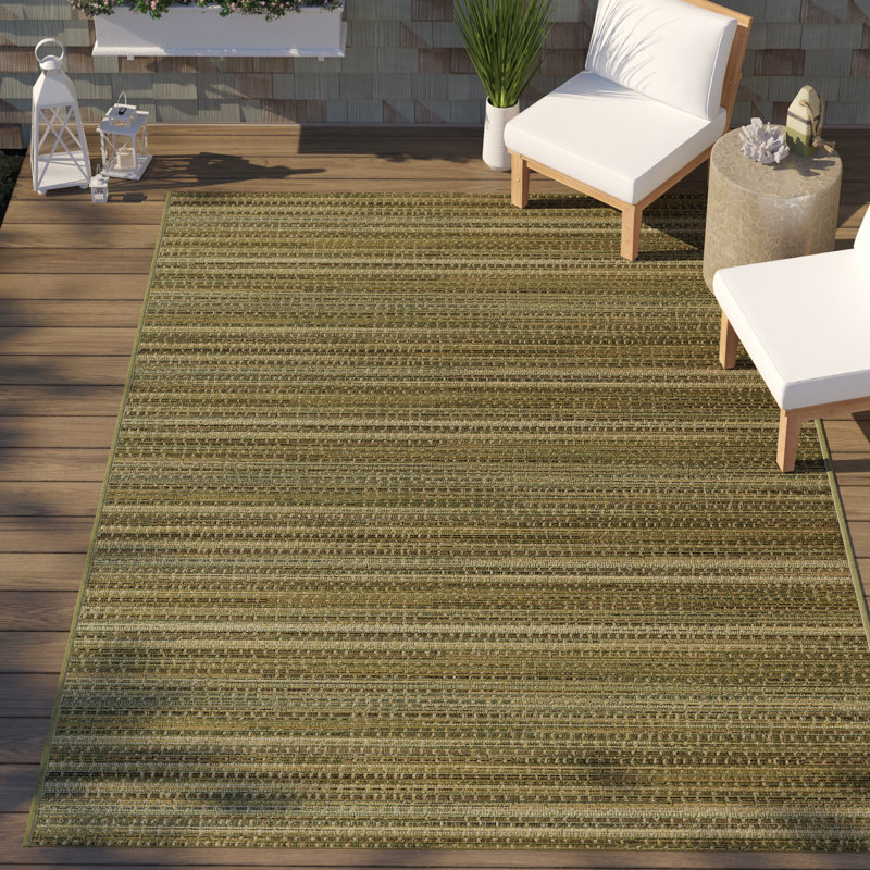 Waldron Striped Indoor / Outdoor Rug, Rectangle 7'10" x 9'10"