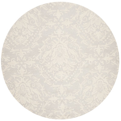Keyesport Rustic Hand-Tufted Wool Light Grey / Ivory Area Rug