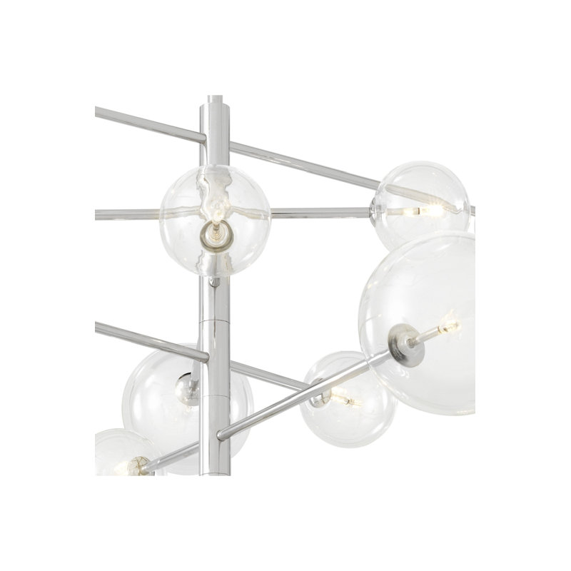 Argento 12 - Light Chandelier, 97" H x 51" W x 51" D, Nickel