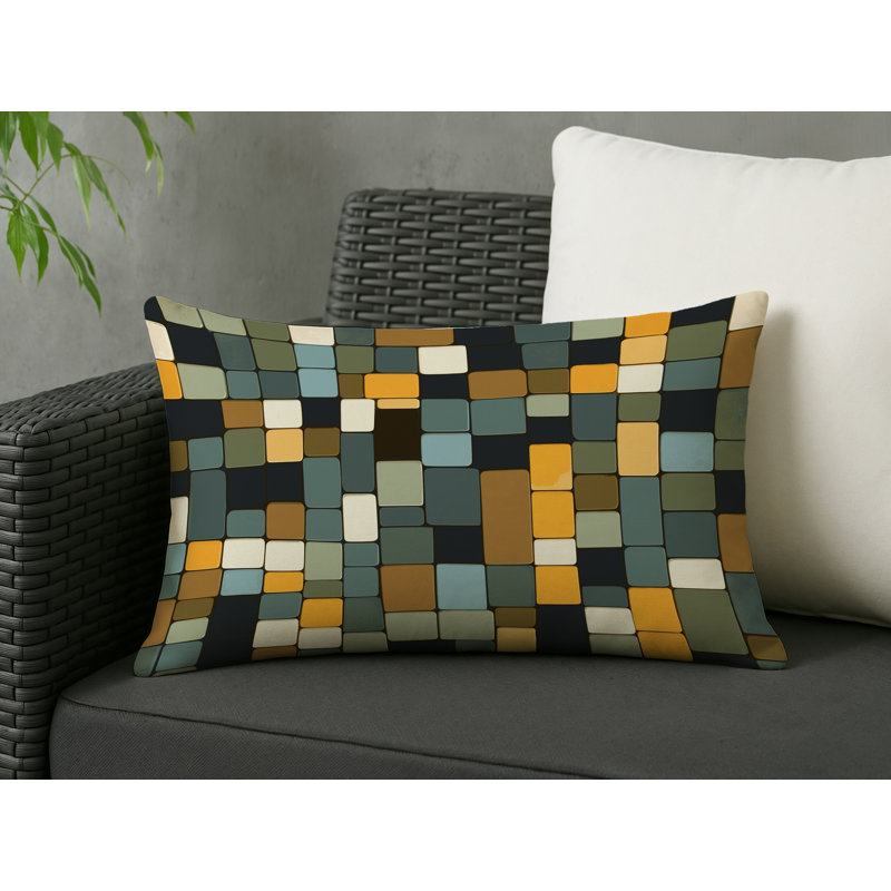 Angular Grids Indoor And Outdoor Throw Pillow, Rectangle 20"H x 14"W