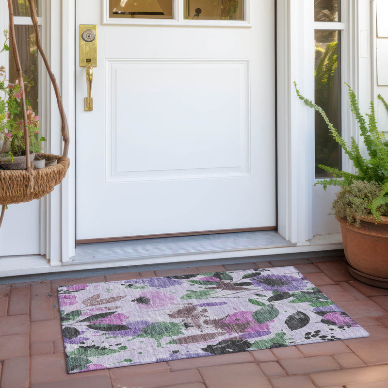 Tapis rond lavable à la machine intérieur / extérieur ACN1552 8 pi x 8 pi Claudian, Rectangle 1 pi 8 po x 2 pi 6 po