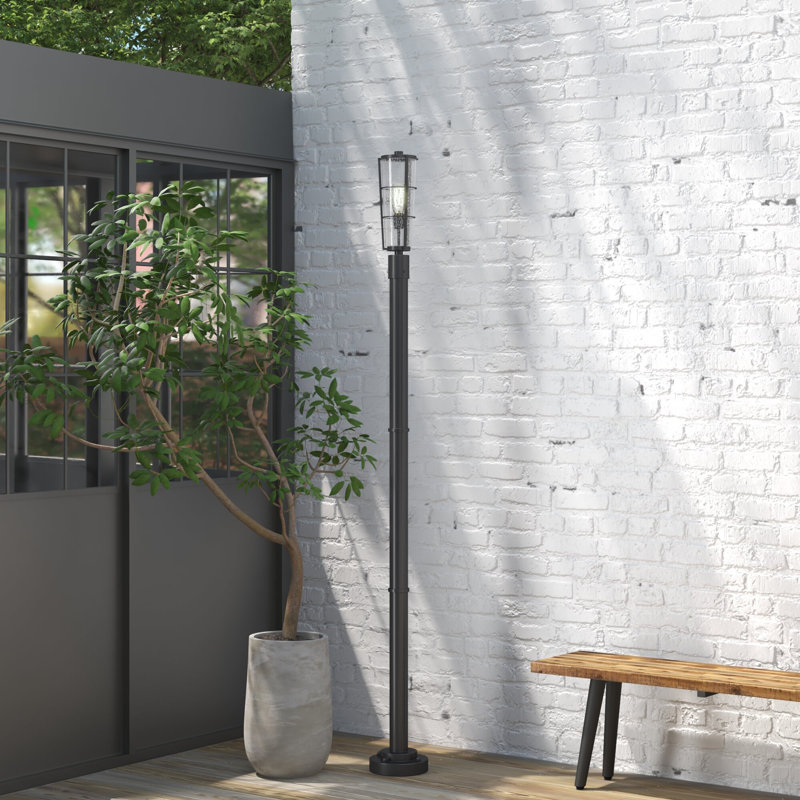 Lampadaire noir câblé à 1 lumière Charli (double), H 93 po x l 6 po x P 6 po