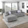 Odesser  115"W 2-Piece Chenille Sectional Sofa Sleeper with Chaise