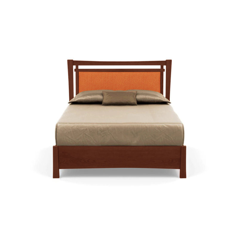 Monterey Upholstered Platform Storage Bed, Queen, Cognac Cherry, Natural