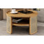 Table basse en bois naturel avec compartiments à 2 niveaux - d'inspiration bohémienne, espace de rangement spacieux, construction, rebord arrondi et tissage élégant, structure stable de grande capacité, conception incurvée