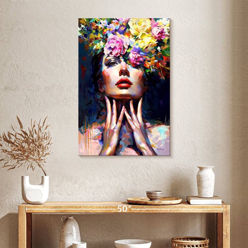 Mystère en fleurs, H 36 po x l 24 po