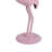 Blanche 25" Coastal Pink Flamingo Accent End Table, Round Clear Glass Top & Glossy Aluminum Base, Whimsical Side Table for Living Room-1415626052