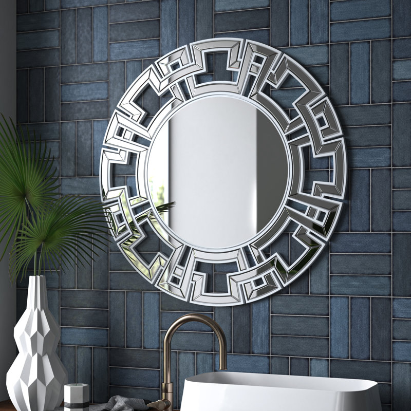 Andice Glass Frame Mirror, Silver