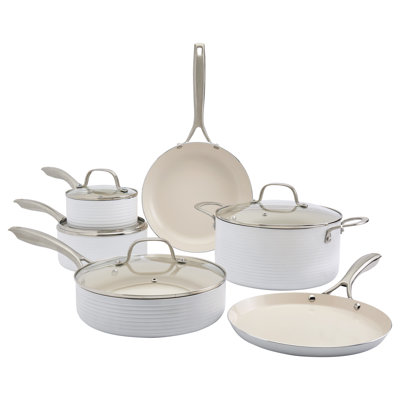 Monaco Cookware 10 - Piece Non-Stick Aluminum Cookware Set