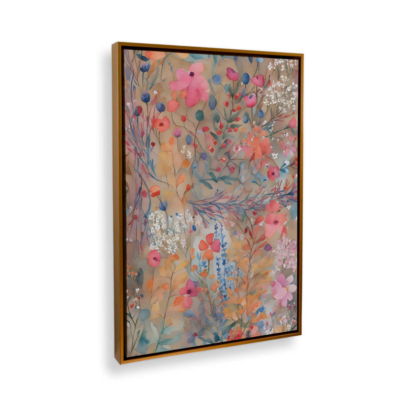Rêverie de jardin, H 18,75 po x l 12,75 po, Impression encadrée sans passe-partout, Or poli