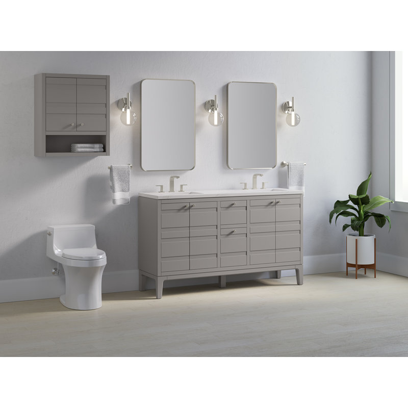 Helst 60-In Bathroom Vanity Set, Mohair Gray
