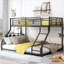 Cadre de lit superposé compact au-dessus de grand lit en métal noir Jet pour économiser de l'espace pour chambre à coucher et chambre d'amis-129412885