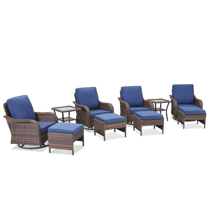 Ensemble de conversation pour 4 personnes, Bleu