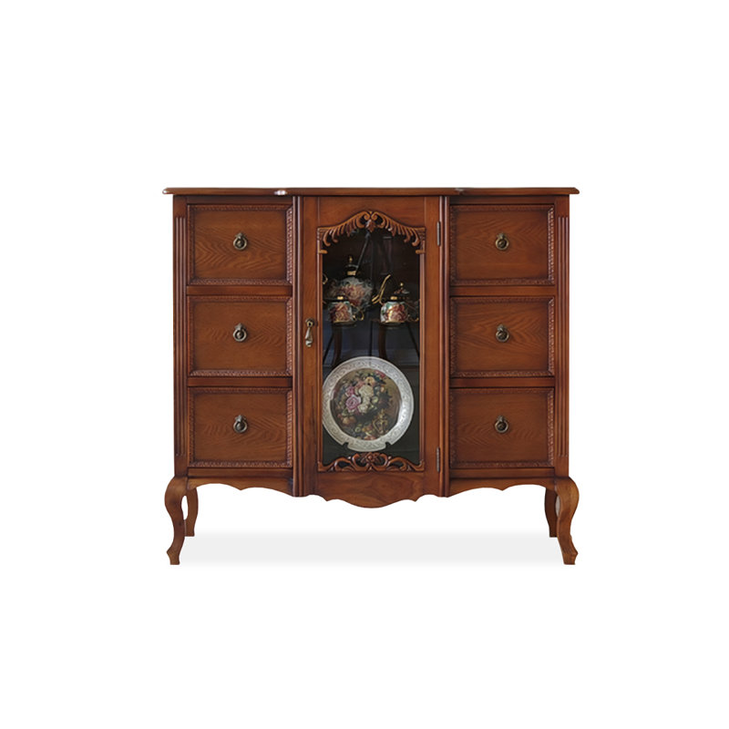 Modern Walnut Solid Wood Accent Cabinet