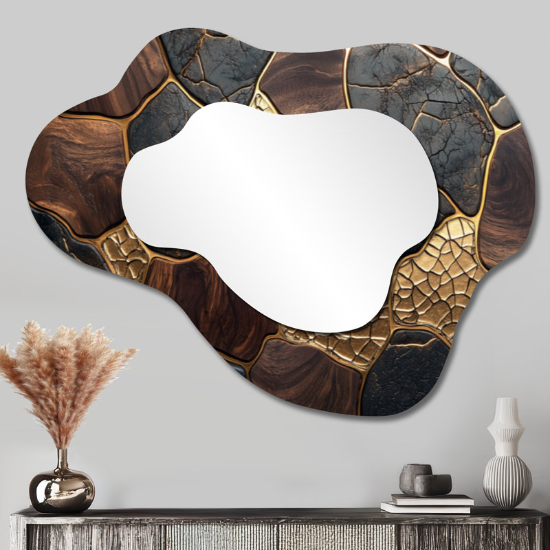 Miroir de salle de bain doux neutre neutre couleur terre équilibre marbre I - marbre, miroir de coiffeuse moderne, imprimé sur métal