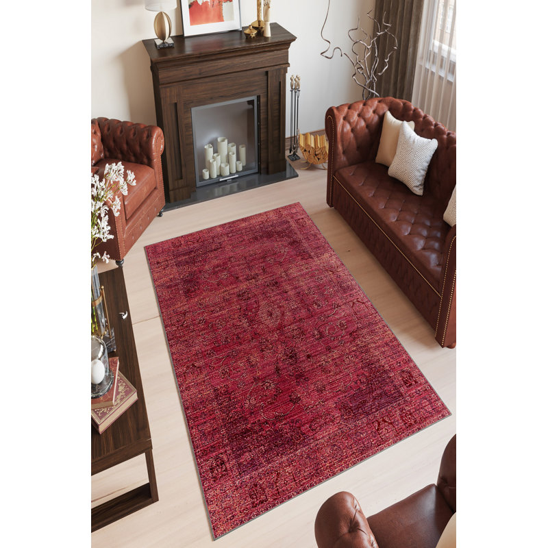 Eco-Friendly Fuchsia Area Rug (2.6 x 4.0 ft) | 100% Polyester, 650 g/m², 0.16 in Pile Height | Antibacterial, Machine Washable, Non-Slip PVC Dot Underside | Digital Print, Perfect for Living Room & Bedroom Decor