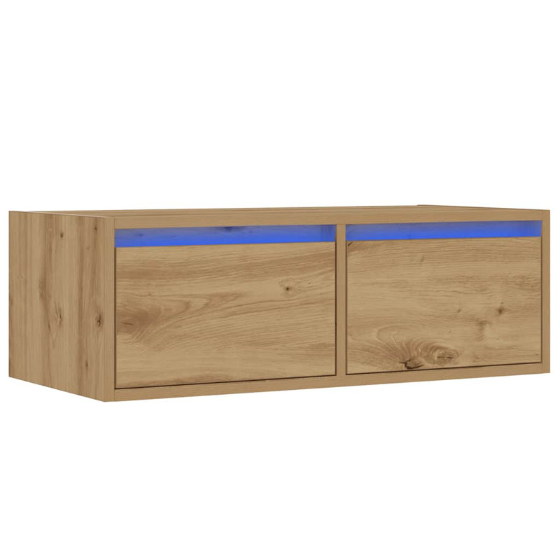 Exuma TV Stand, 25cm H x 75cm L x 35.5cm W, Artisan Oak