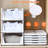 Foldable Plastic Storage Boxes with Slide Rail (Set of 4)