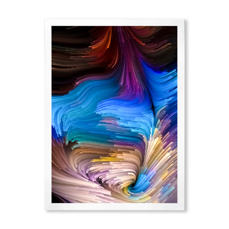 Élégance de liquide Art X - reproduction d'art moderne sur toile, Cadre photo blanc, H 44 po x l 34 po x P 1,5 po