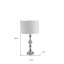 Lampe de table en métal de 29,5 pouces de hauteur «Leona», finition chromée, accents de cristal
