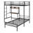 Multi-Functional L-Shaped Metal Bunk Bed With Desk, Charging Station And Ladder
