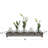 Urmas Decorative Rectangular Metal Tray with Handles and 5 Glass Vases