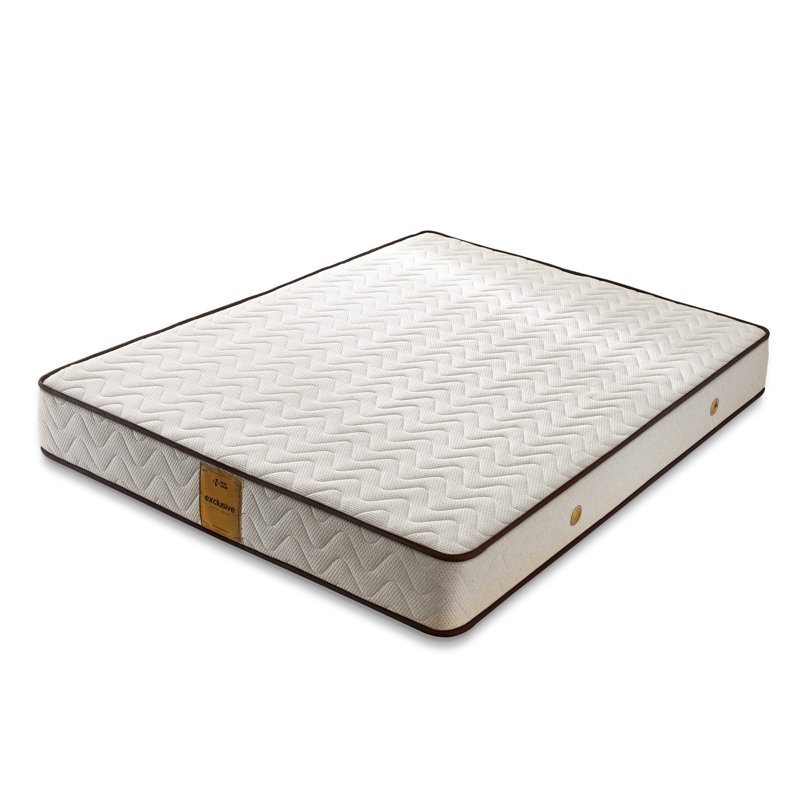 Matelas de qualité supérieure de 8 pouces avec ressorts ensachés et mousse à mémoire de forme, 79 x 79 x 9,1 pouces | Housse matelassée en tissu de lin, couche de confort en fibre de silicone | Blanc et brun à motif de chevrons de couleur unie, assemblés pour un confort ultime