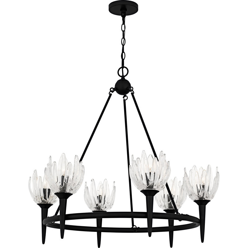 Lustre 6 lumières Shea, Noir mat