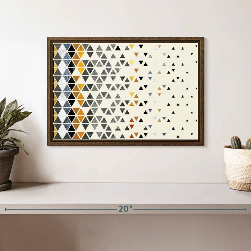 Triangle de folie, 13 po x 9 po, Cadre flottant noyer