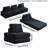 3 - Piece Modular Convertible Sofa with Fold-Out Floor Pad Armless , Corduroy Upholstery – Rearrangeable Sectional Lounge