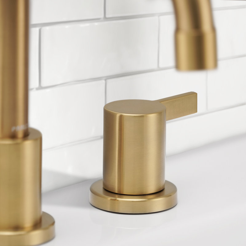 Widespread 2-handle Bathroom Faucet with Drain Assembly, Brushed Gold
