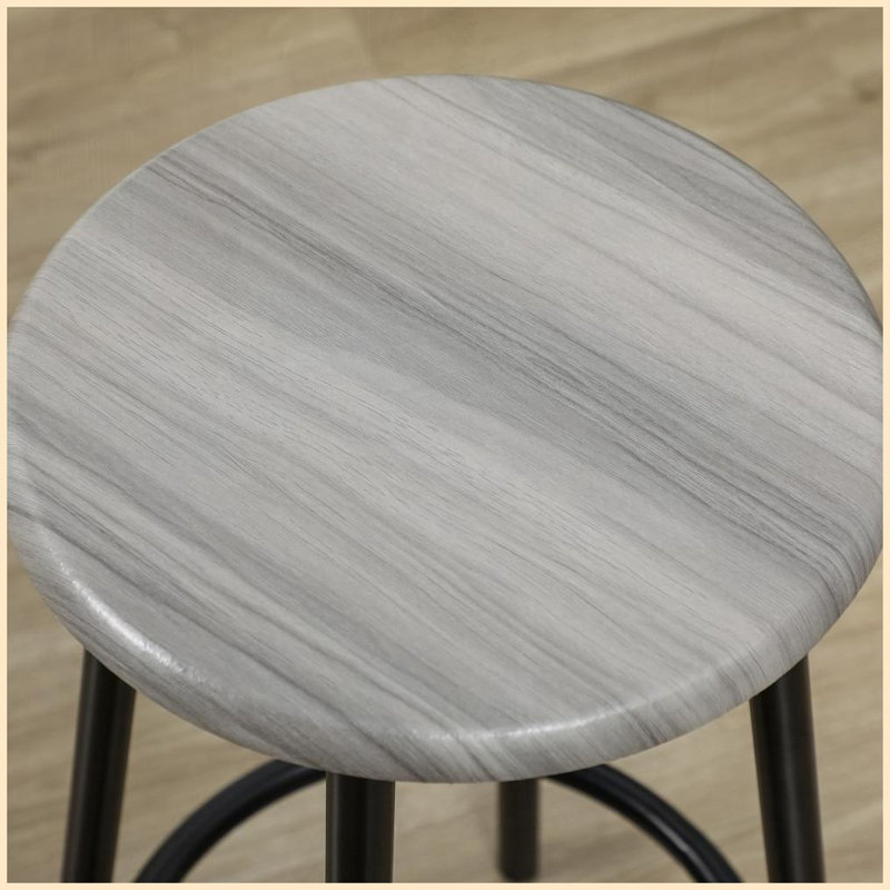 Ensemble de tables basses HOMcom 5 pièces avec 4 tabourets, style industriel gris rustique, structure en métal robuste